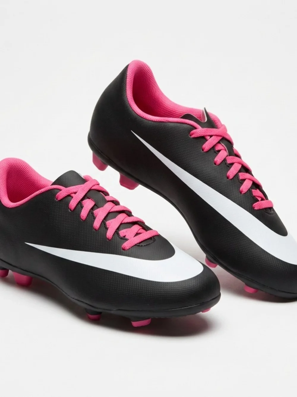 Nike Kids Black and Pink Soccer Cleats